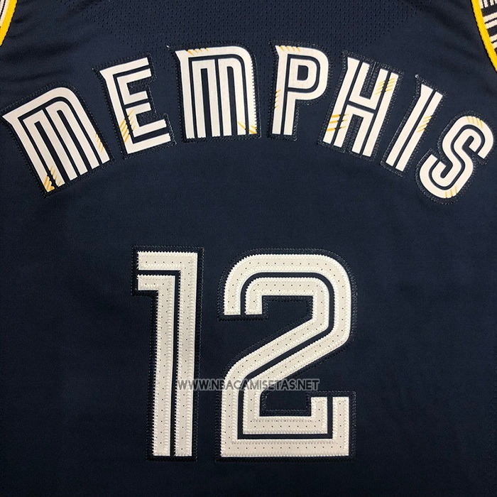 Camiseta Memphis Grizzlies Ja Morant NO 12 Ciudad 2021-22 Autentico Azul